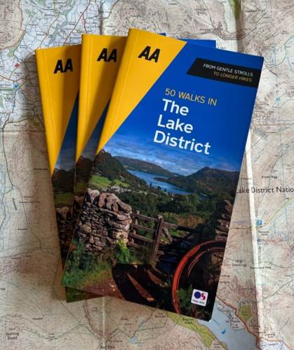 A picture of the AA 50 Walks in the Lake District book that is for sale on our website.