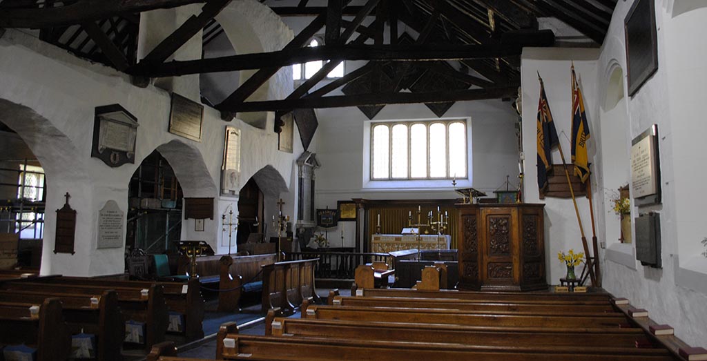 The interior of St Oswald's Church Grasmere