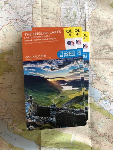 A picture of a map for sale on our website. OS Explorer OL4 Map The English Lakes North Western Area. Keswick, Cockermouth & Wigton.