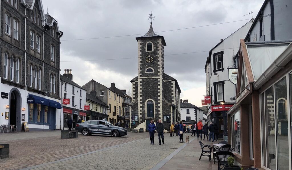 A photo of Market Square in Keswick looking towards the Moot Hall