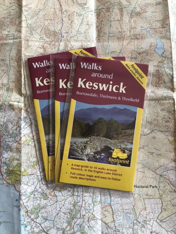 Walks around Keswick. Footprint Map with 16 Lake District Walks